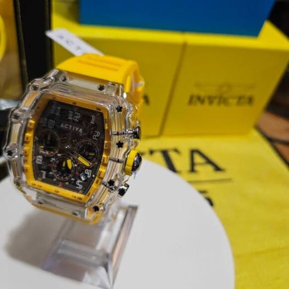 Activa x Invicta ACW2305-011 Yellow Clear Chronograph Watch - Picture 4 of 4